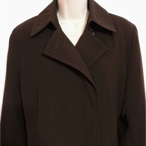 Gallery Brown Midi Coat Removable Liner Medium - Picture 3 of 12
